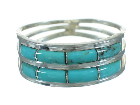 Authentic Sterling Silver Turquoise Inlay Ring